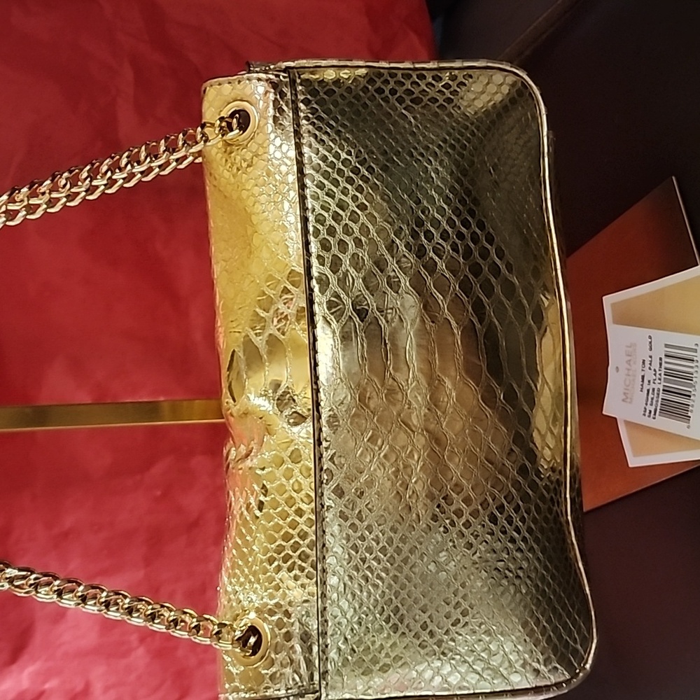 Michael Kors Truly Lavish "All That Glitters" Hamilton Leather Bag Nwt - Picture 5 of 14